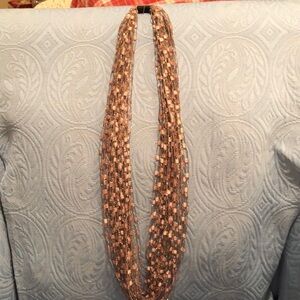 Beautiful light pink & gray handmade necklace. Local Illinois artist. Unique!